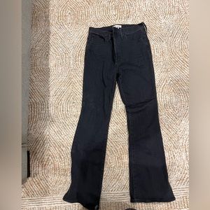 NWT MADEWELL WOMENS BLACK FLARE JEANS WITH SPLIT LEG - black